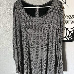 J. Jill Black and White Long Sleeve Top